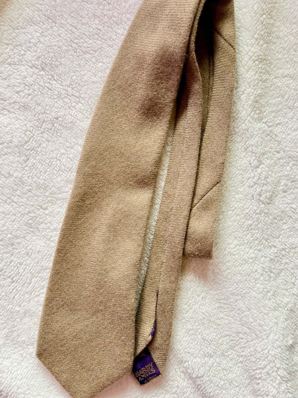 Vintage Hardy Amies Beige knit Wool Tie